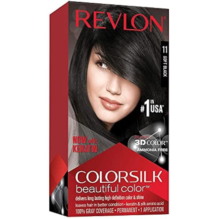 Revlon Color Silk Beautiful Hair Color Soft Black, #11 - Image 1